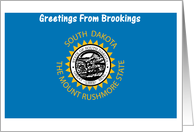 South Dakota - City of Brookings - Flag - Souvenir Card