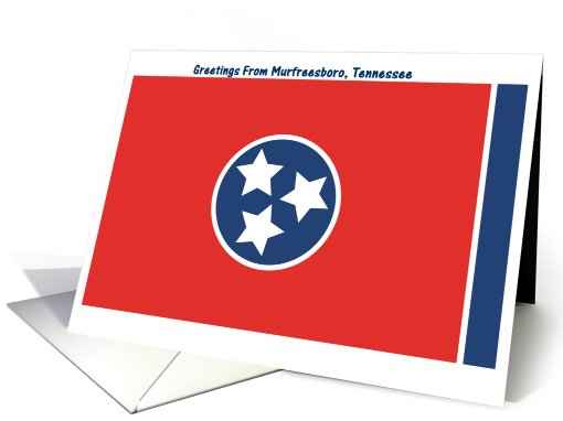 Tennessee - City of Murfreesboro - Flag - Souvenir card (563965)