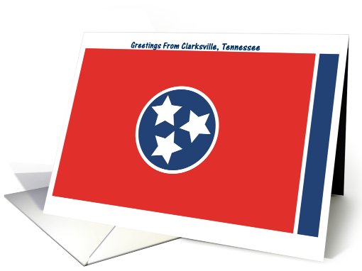 Tennessee - City of Clarksville - Flag - Souvenir card (563971)