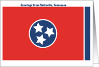 Tennessee - City of Clarksville - Flag - Souvenir Card