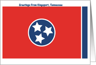 Tennessee - City of Kingsport - Flag - Souvenir Card