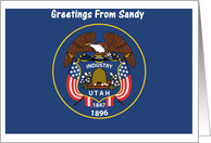 Utah - City of Sandy - Flag - Souvenir Card