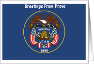 Utah - City of Provo - Flag - Souvenir Card