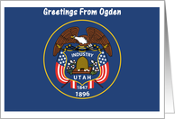 Utah - City of Ogden - Flag - Souvenir Card