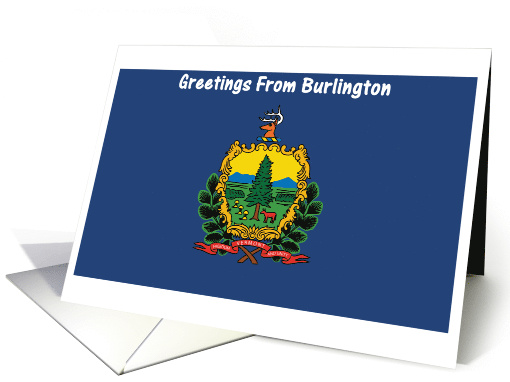 Vermont - City of Burlington - Flag - Souvenir card (565407)