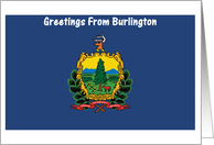 Vermont - City of Burlington - Flag - Souvenir Card