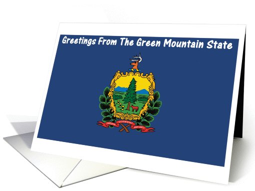 Vermont - The Green Mountain State - Flag - Souvenir card (565415)