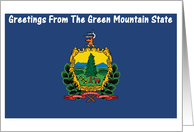 Vermont - The Green Mountain State - Flag - Souvenir Card