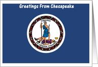 Virginia - City of Chesapeake - Flag - Souvenir Card