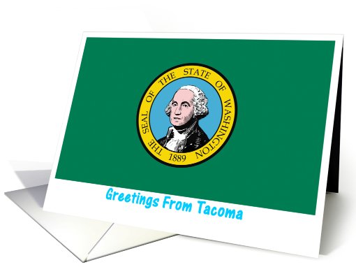 Washington - City of Tacoma - Flag - Souvenir card (565462)