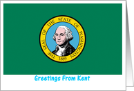 Washington - City of Kent - Flag - Souvenir Card