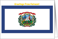 West Virginia - City of Fairmont - Flag - Souvenir Card