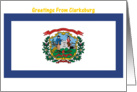 West Virginia - City of Clarksburg - Flag - Souvenir Card