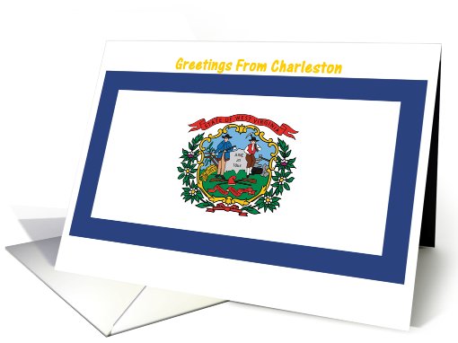 West Virginia - City of Charleston - Flag - Souvenir card (565504)