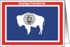 Wyoming - City of Riverton - Flag - Souvenir Card