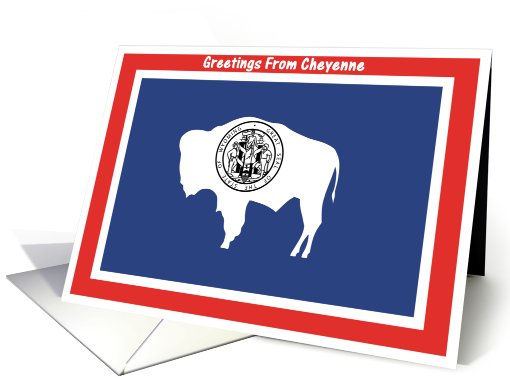 Wyoming - City of Cheyenne - Flag - Souvenir card (565548)