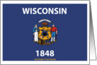 Wisconsin - City of Racine - Flag - Souvenir Card