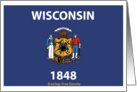 Wisconsin - City of Kenosha - Flag - Souvenir Card