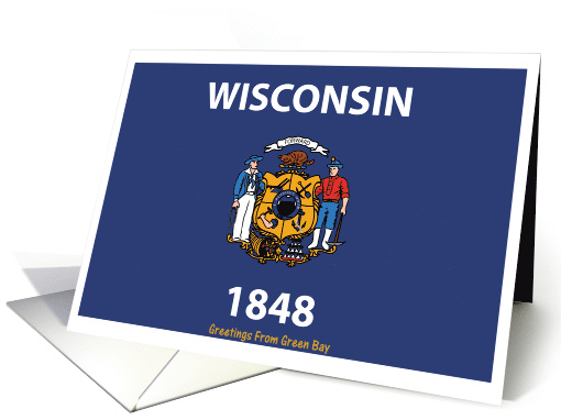 Wisconsin - City of Green Bay - Flag - Souvenir card (566194)