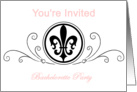 Fleur de lis - Invitation - Bachelorette Party - Blank Card