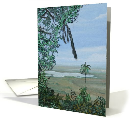 Ngorongoro crater - an oil painting of the crater in Africa card