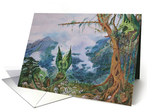 Jungle Dragons having a picnic card (645918)