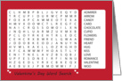 Valentine’s Day Word Search card