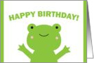 Green Frog - Happy Birthday card