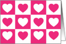 Checkered Hearts - Pink card
