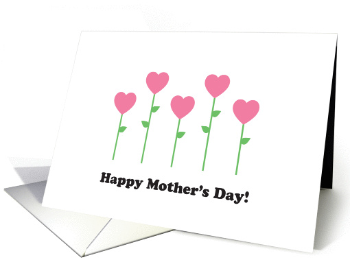 Happy Mother's Day! - Pink Heart Flowers card (802465)
