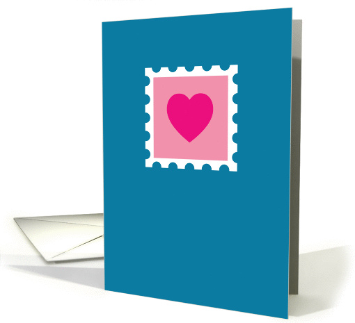 Postal Love - Pink Heart Stamp card (802476)