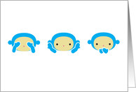 Three Wise Monkeys card
