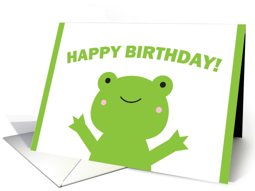 Green Frog - Happy Birthday card (989565)