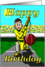 Birthday Cricketer card