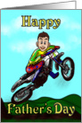 Motor cross rider Father’s day card. card