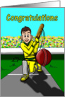 Congratulations cricketer card. card