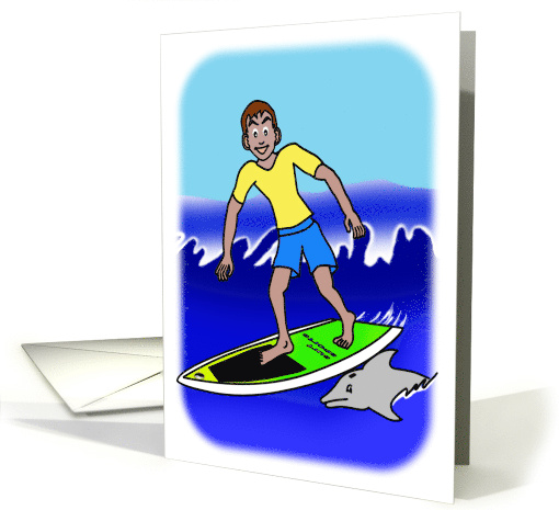 Surfer with Dolphin card (1897174)