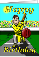 Birthday Cricketer card