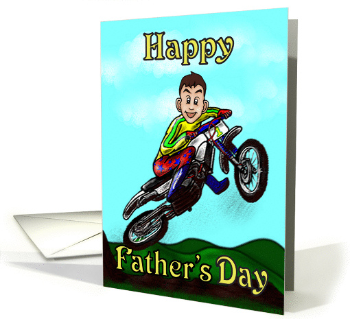 Motor cross rider Father's day card. card (702453)