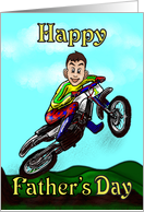 Motor cross rider Father’s day card. card
