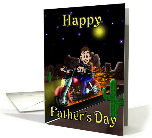 Motor bike rider Father's day card (702454)