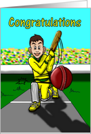 Congratulations cricketer card. card