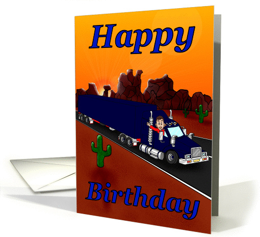 D.W.Arts Trucker Birthday card. card (944188)