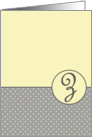 Yellow and Grey Polka Dot Monogram - Z card