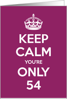 Keep Calm You’re Only 54 Birthday card