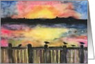 Seagulls At Sunset Art Card blank inside card
