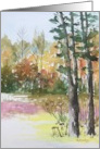 Autumn Landscape art card blank inside card