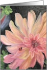 Ladybug On Pink Flower blank inside art card