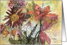 Bouquet Of Autumn Flowers blank inside art card