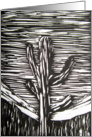 Cactus-black and white card